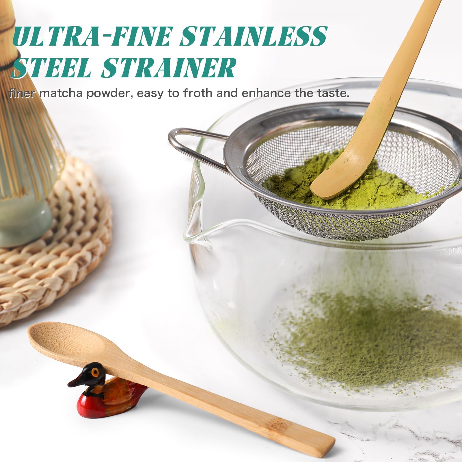 Matcha Whisk Set: Matcha Set with Bamboo Matcha Whisk and Ceramic Holder,Bamb…