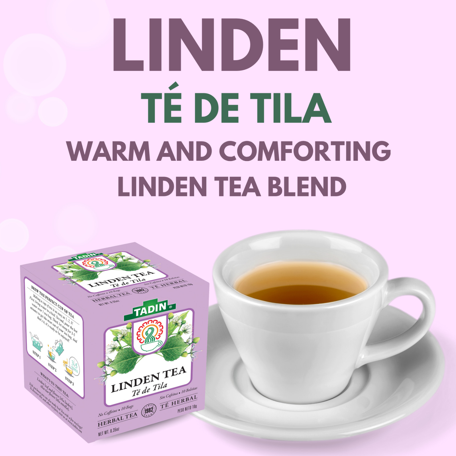 Tadin Linden Tea 6 Boxes Of 10 Bags Per Box ( 60 Bags)