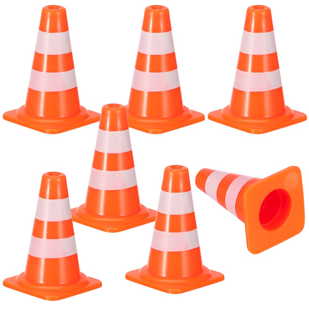 7 Pcs Mini Traffic Cones Kids Road Sign Driving Habit Toys Man