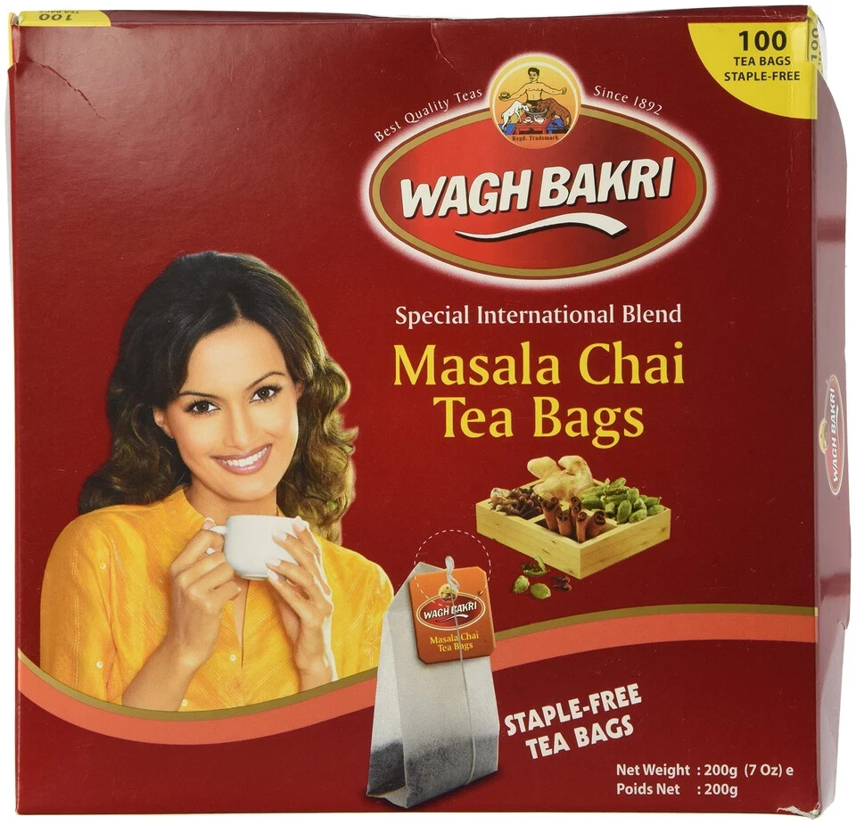 WaghBakri Masala Chai Tea Bags 100 Ct Authentic Indian Spice Tea Free usa shipr