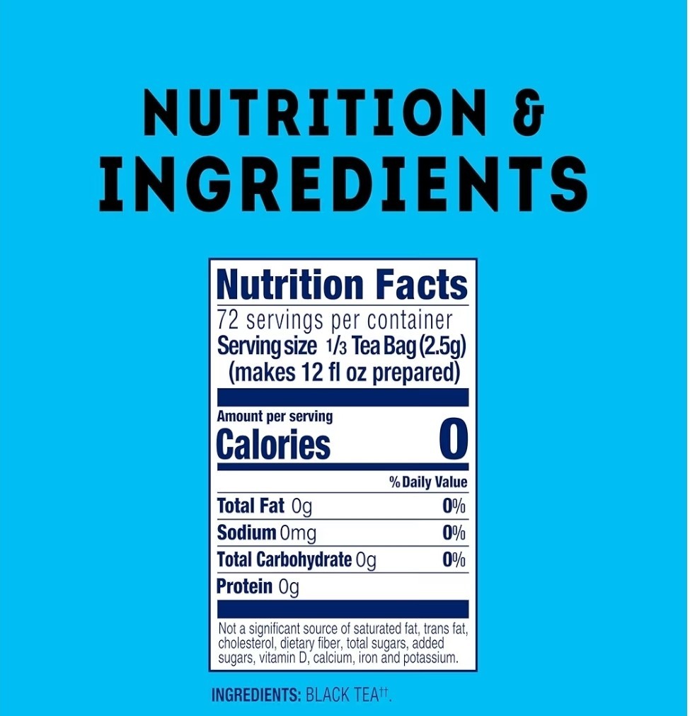 Lipton Unsweetened Iced Tea Bags, Family Size Zero Calories, 24 Total Tea Bags