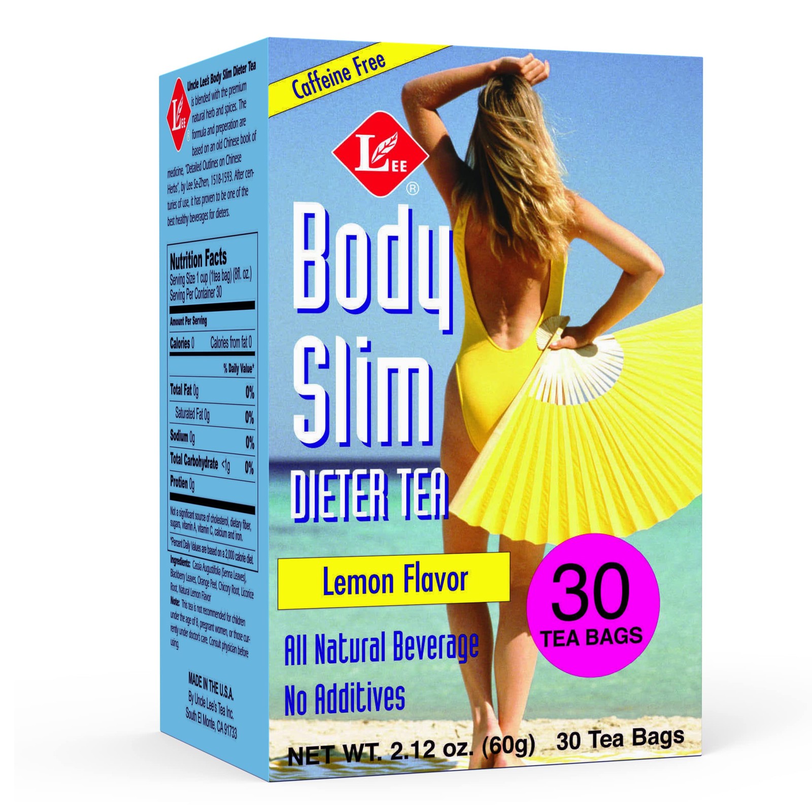 Body Slim Dieters Caffeine Free Chinese Herbal Tea Senna Leaves Lemon Zest 30
