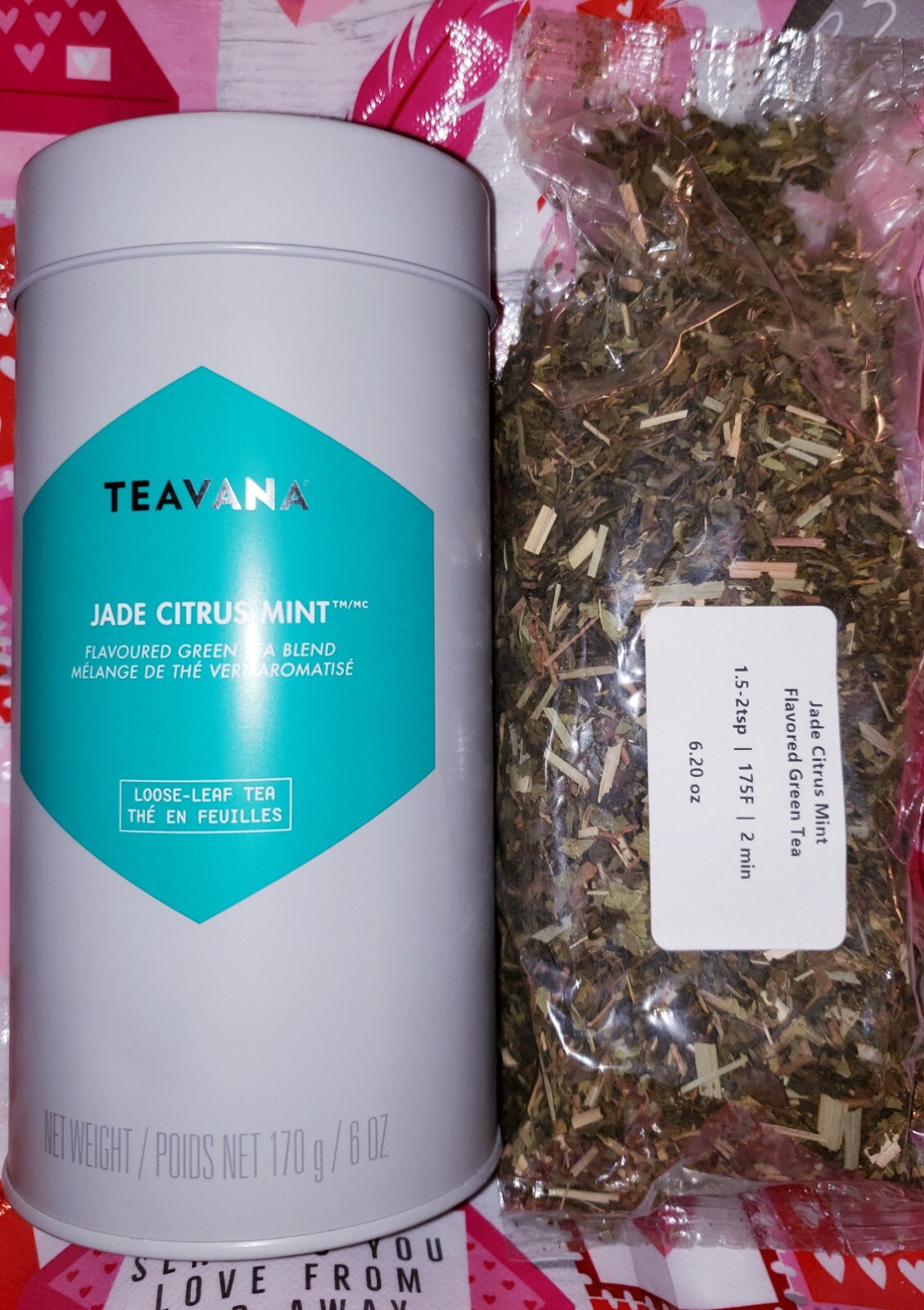 NEW! TEAVANA JADE CITRUS MINT 6 OZ FACTORY SEALED TEA BAG & TIN! MEDICINE BALL