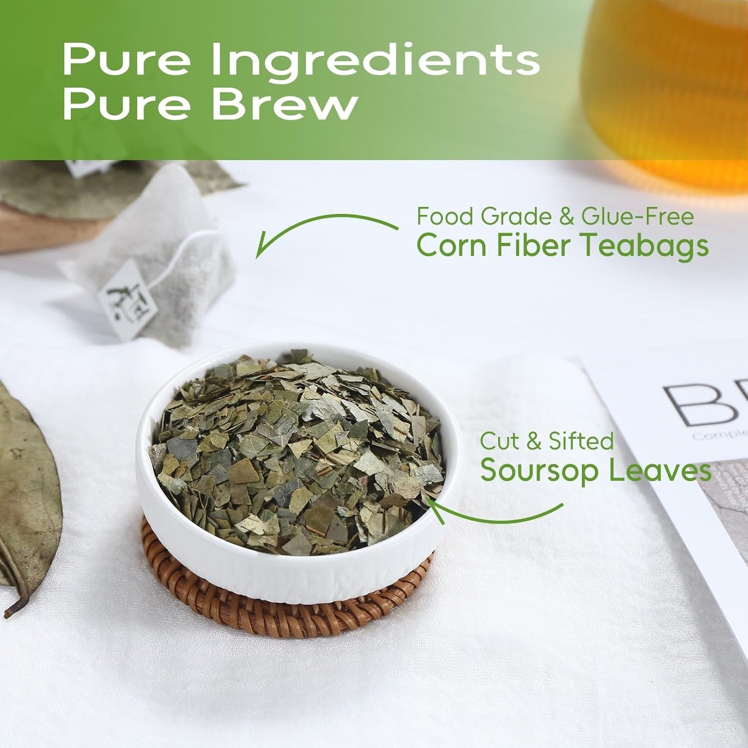 Soursop Leaves Tea 40 Bags Herbal Graviola Guanabana Non-GMO Caffeine-Free