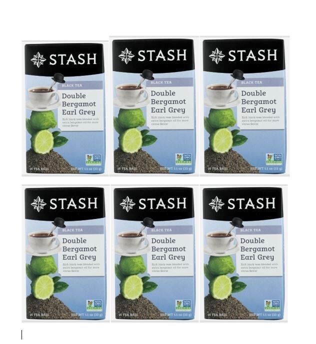 Stash Black Tea Double Bergamot Earl Grey 18 Tea Bags each – (6 PACK)- Bulk Case