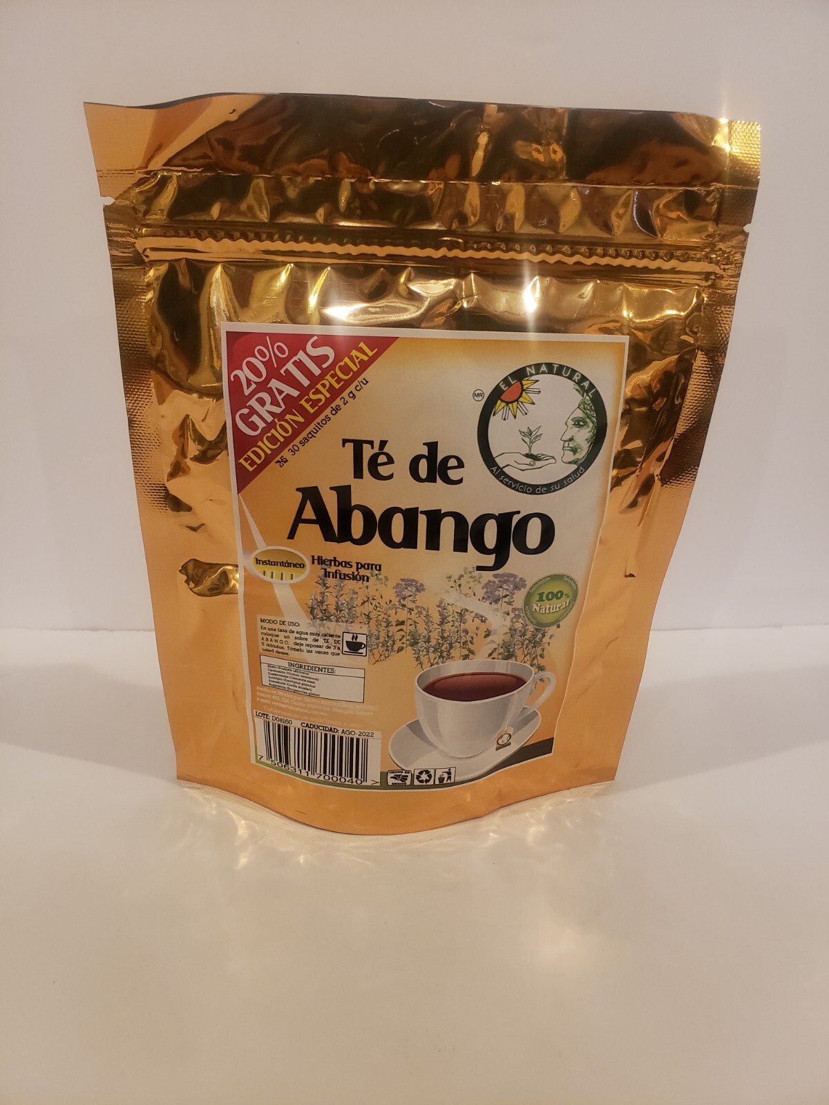 TE DE ABANGO TEA 30 SOBRES/BAGS “Dolor de Garganta,Resfriados Vias Respiratorias