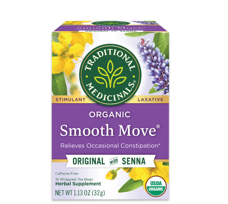 3 PACK Traditional Medicinals Tea, Organic Smooth Move Peppermint, Senna, 16Bags