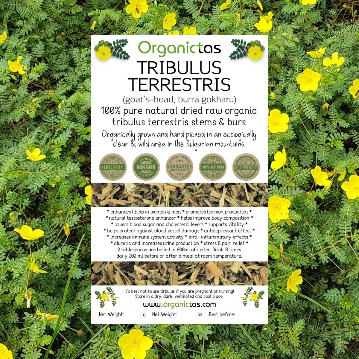 Organic TRIBULUS TERRESTRIS Tea – Best Premium Quality Tribulus Herbal tea 200 g