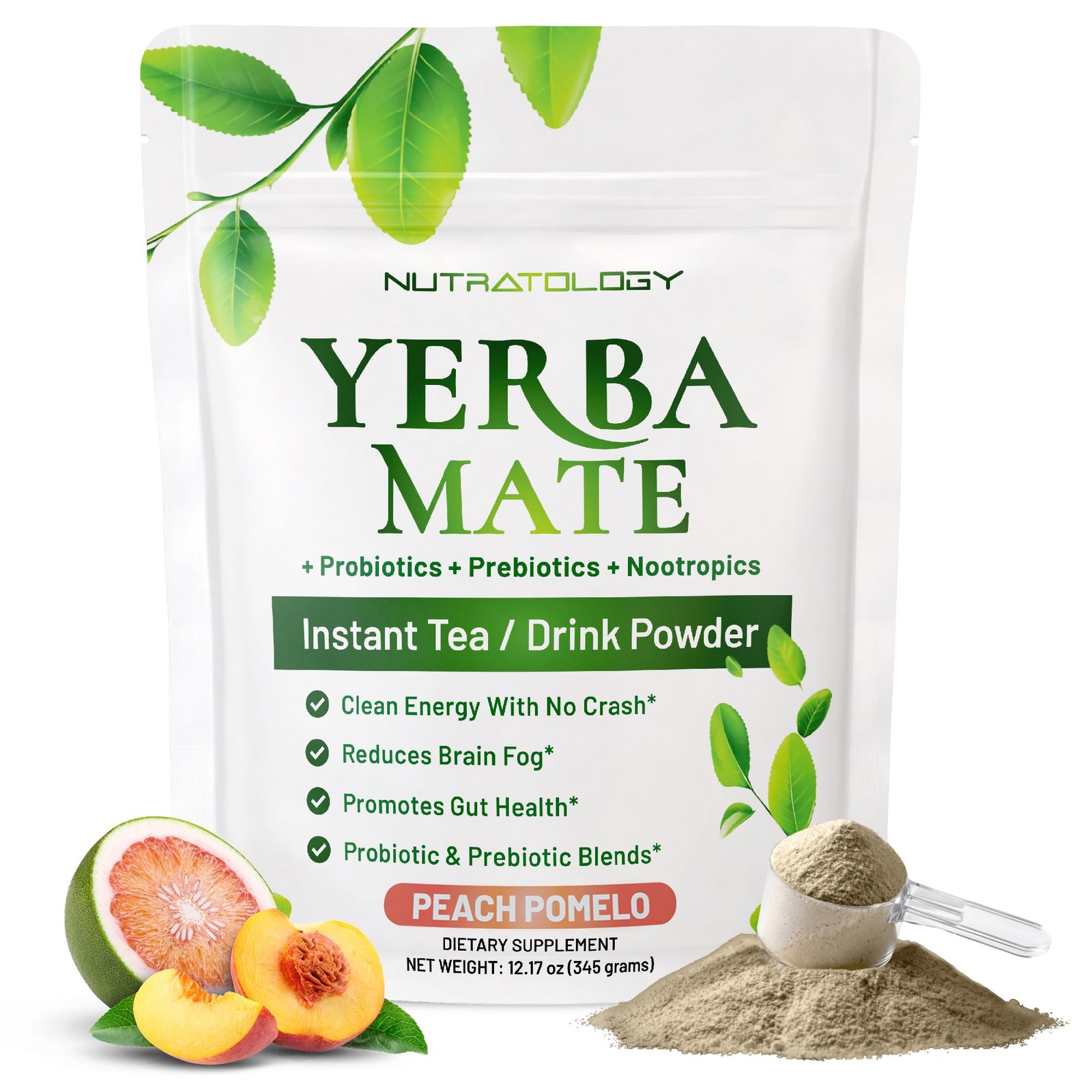 Yerba Mate Instant Tea Powder – 3-In-1 Super Drink – 30 Servings (Pack of 1)