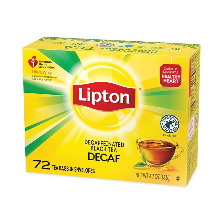 Lipton 100% Natural Decaf Tea (2 boxes/144 tea bags) Black & Orange Pekoe