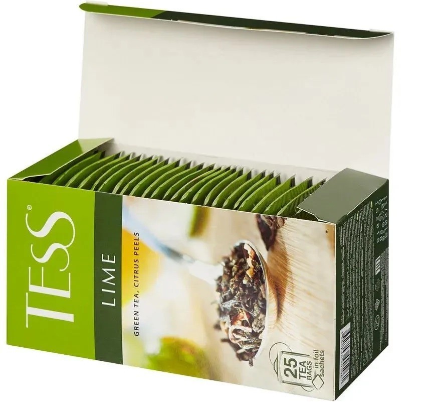 3 x Tess Lime Green Tea Bags – Flavored with Lime & Herbs – 25 Single Tea Bags