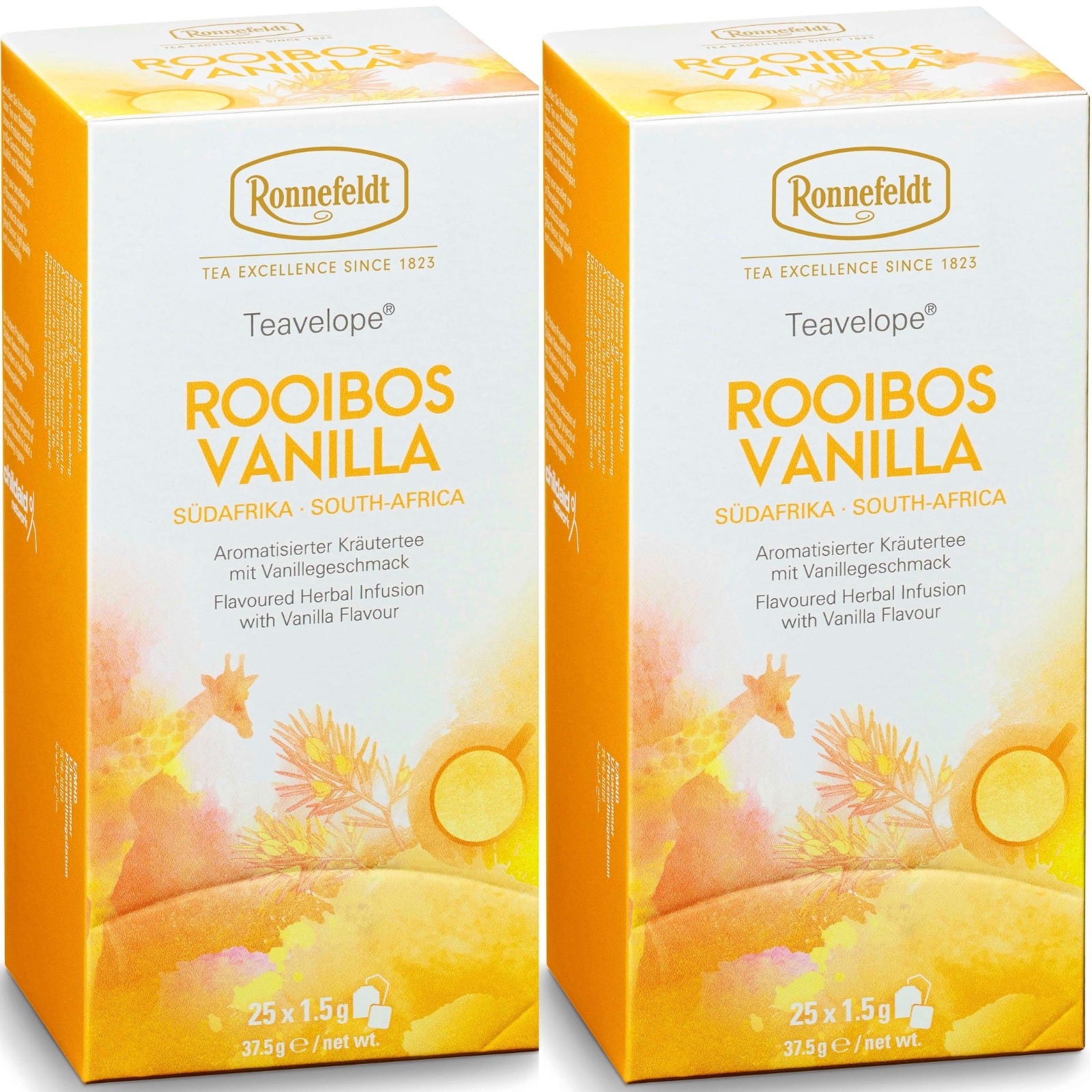 Ronnefeldt Rooibos Vanilla 50 Tea Bags 2 Boxes Caffeine Free