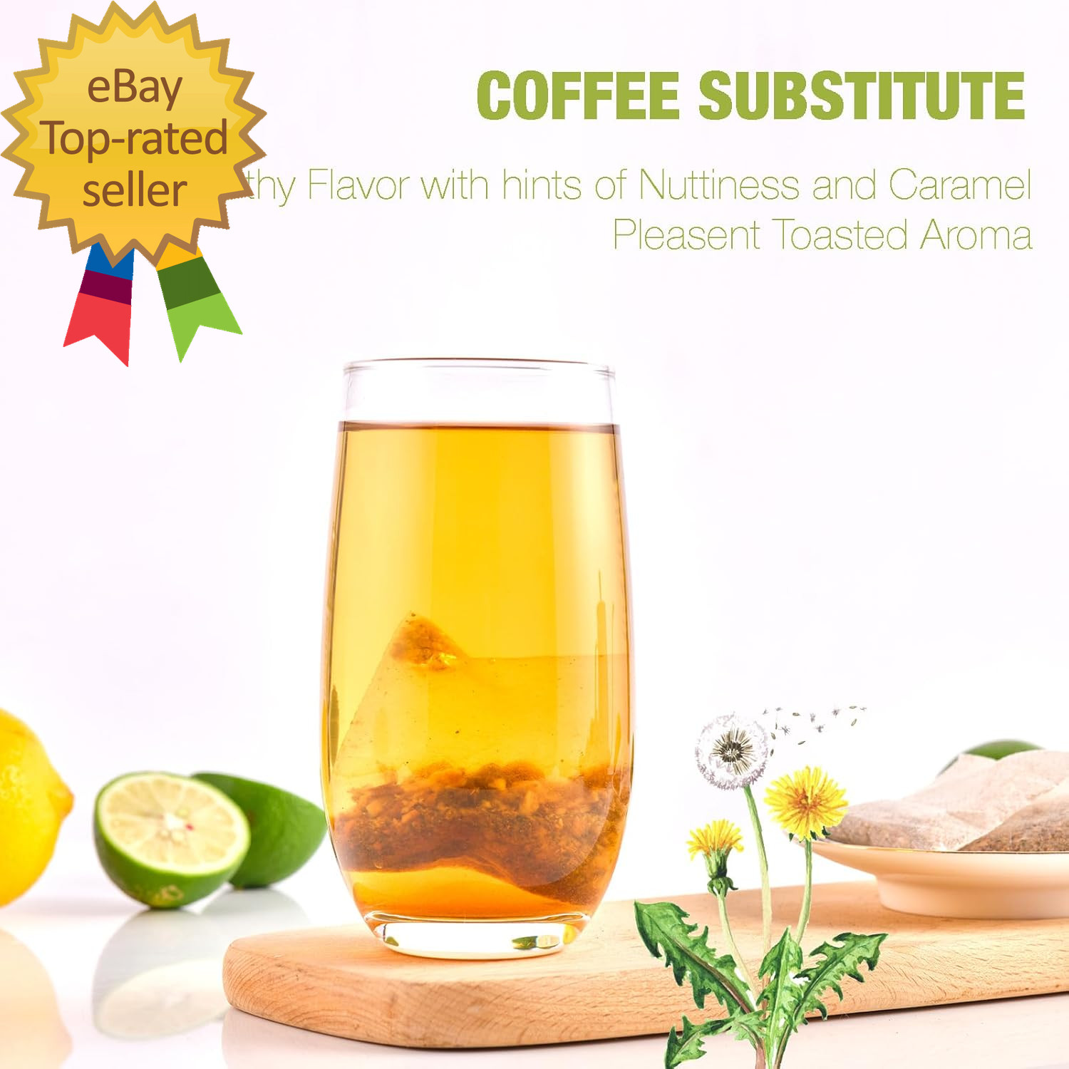 50 Bags Roasted Dandelion Root Tea Bags 2.5/Bags Natural Dried Dandelion Root