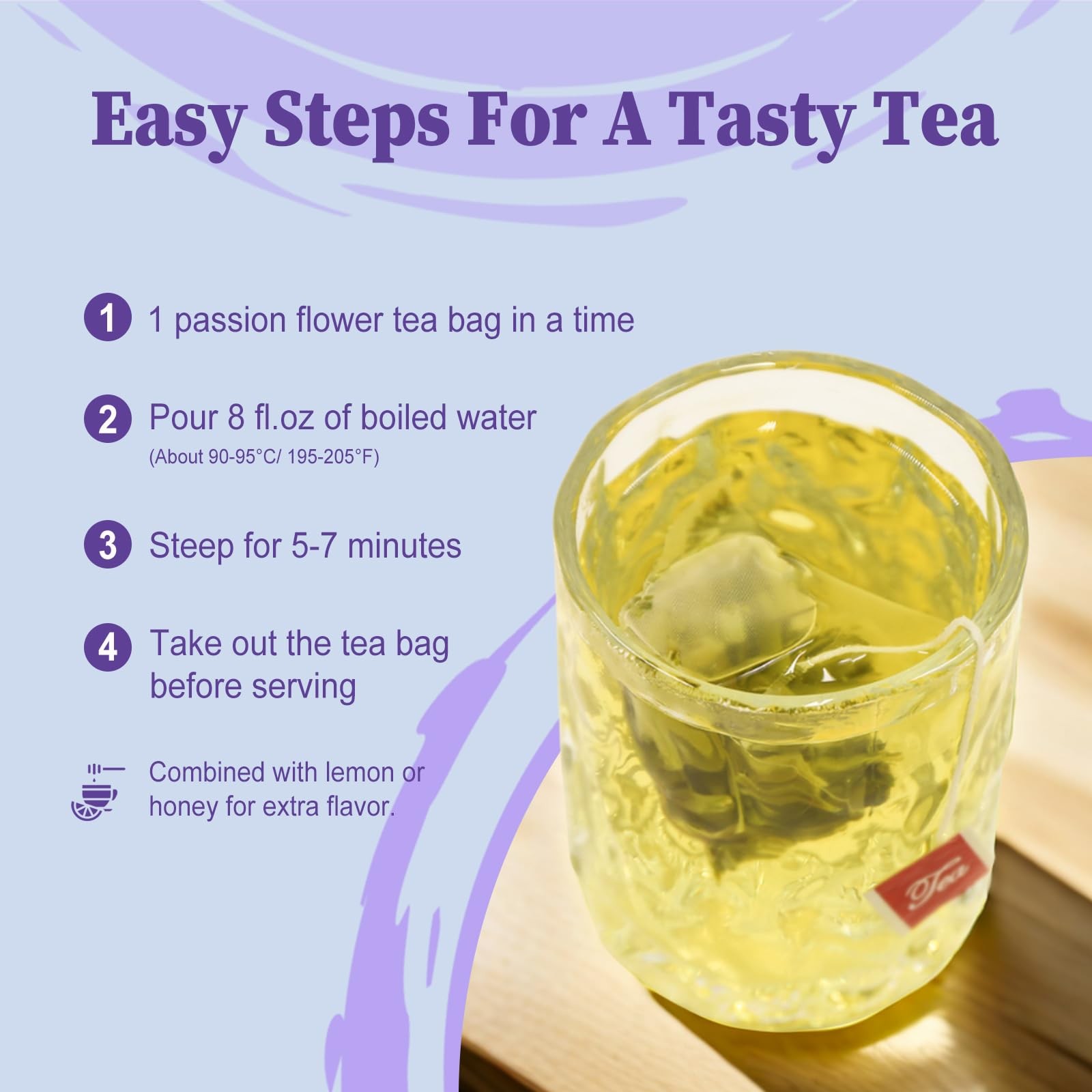 Passion Flower Tea bags, 40 Teabags Natural Passionflower Leaf Herbal Tea f…