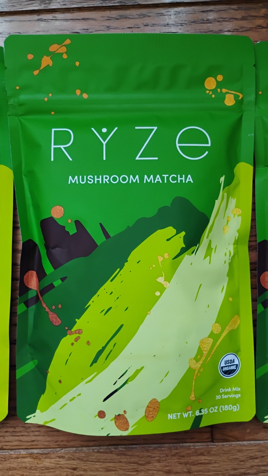 RYZE Organic Mushroom Matcha Tea 3-Pack Bundle | 90 Servings | New Sealed