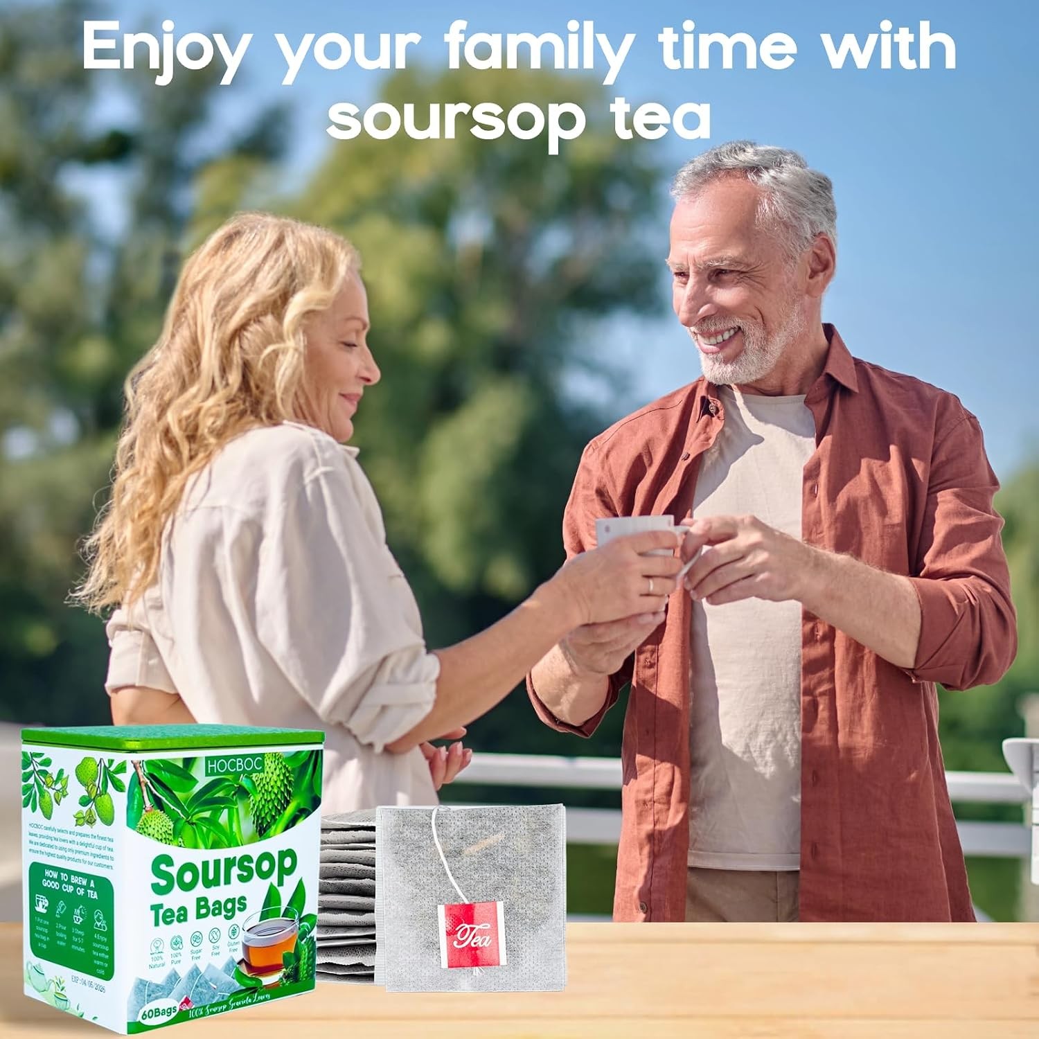 60 Pure Soursop Leaves Tea Bags, Real Natural Soursop Graviola Leaves Teabag,