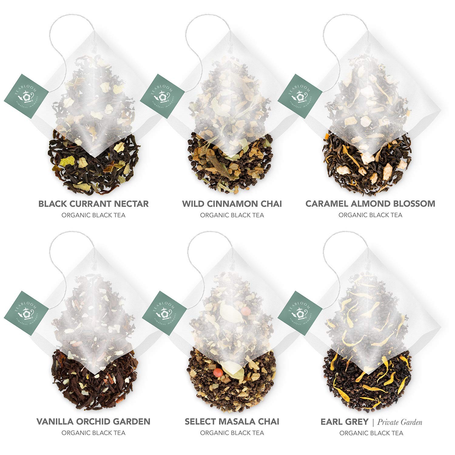 Organic Black Forest Pyramid Tea Presentation Box, 12 Assorted Black Tea Blen…