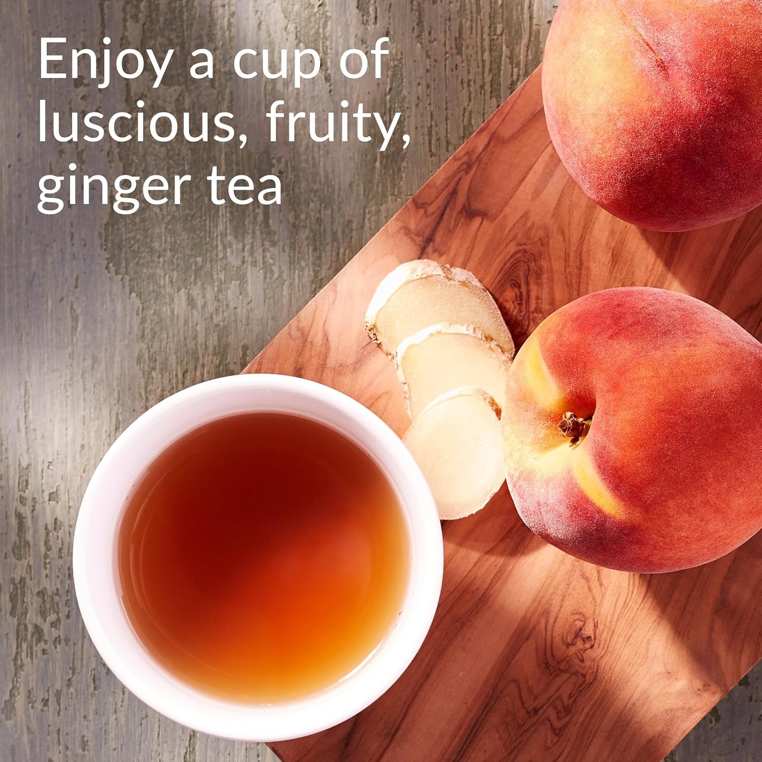 50 Elegant Teabags of Decaf Ginger Peach Black Tea – Allergen-Free Indulgence