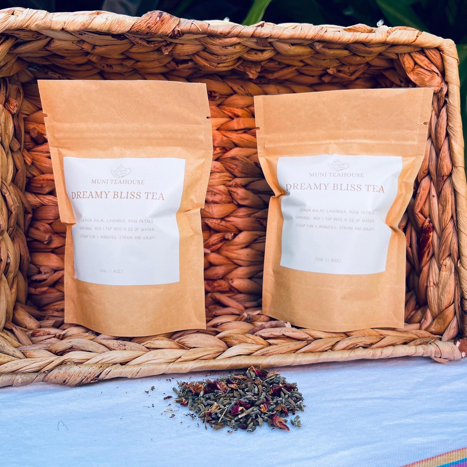 Dreamy Bliss Tea, Homemade, Loose leaf. Relaxation for nervous system.