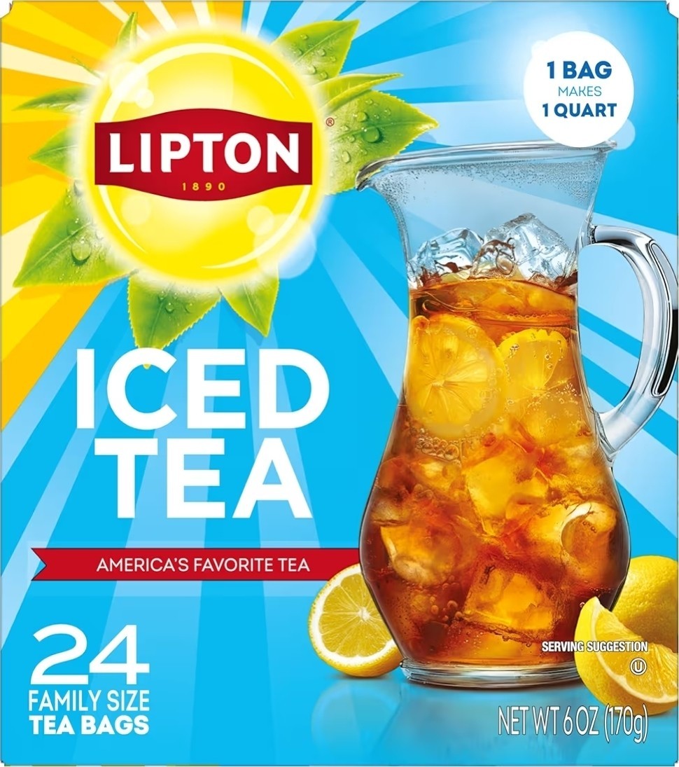 Lipton Unsweetened Iced Tea Bags, Family Size Zero Calories, 24 Total Tea Bags