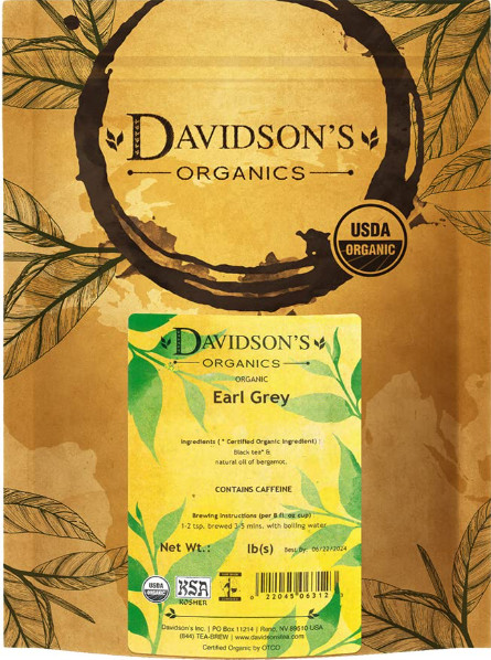 Davidson’s Organics Earl Grey, Loose Leaf Tea, 16-Ounce Bag