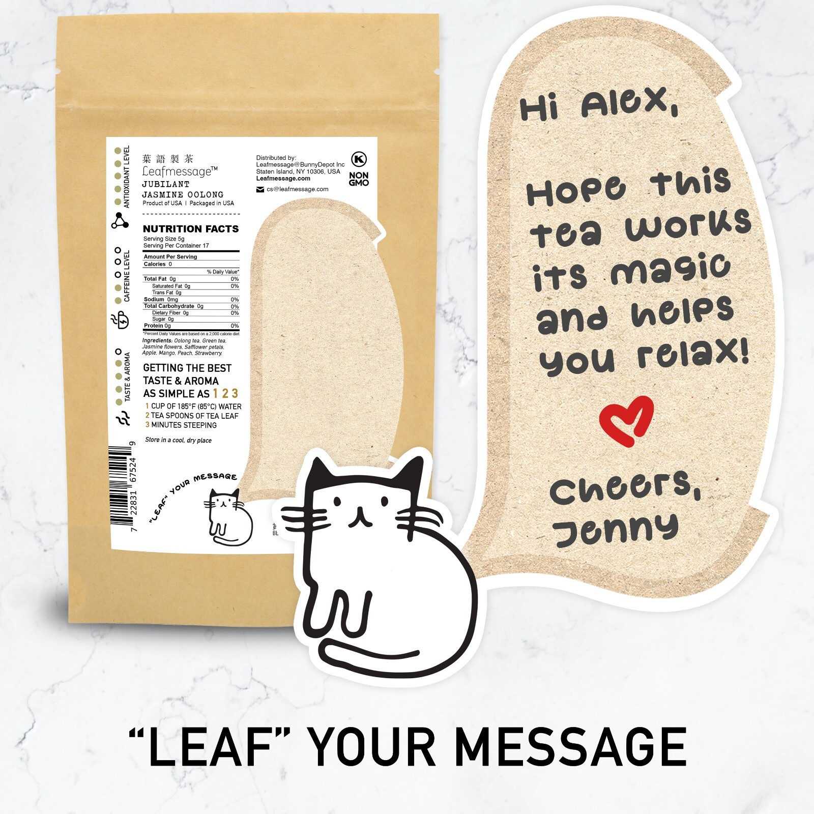 Leafmessage Tea – Jubilant Jasmine Oolong Floral Tea 淡雅 85g