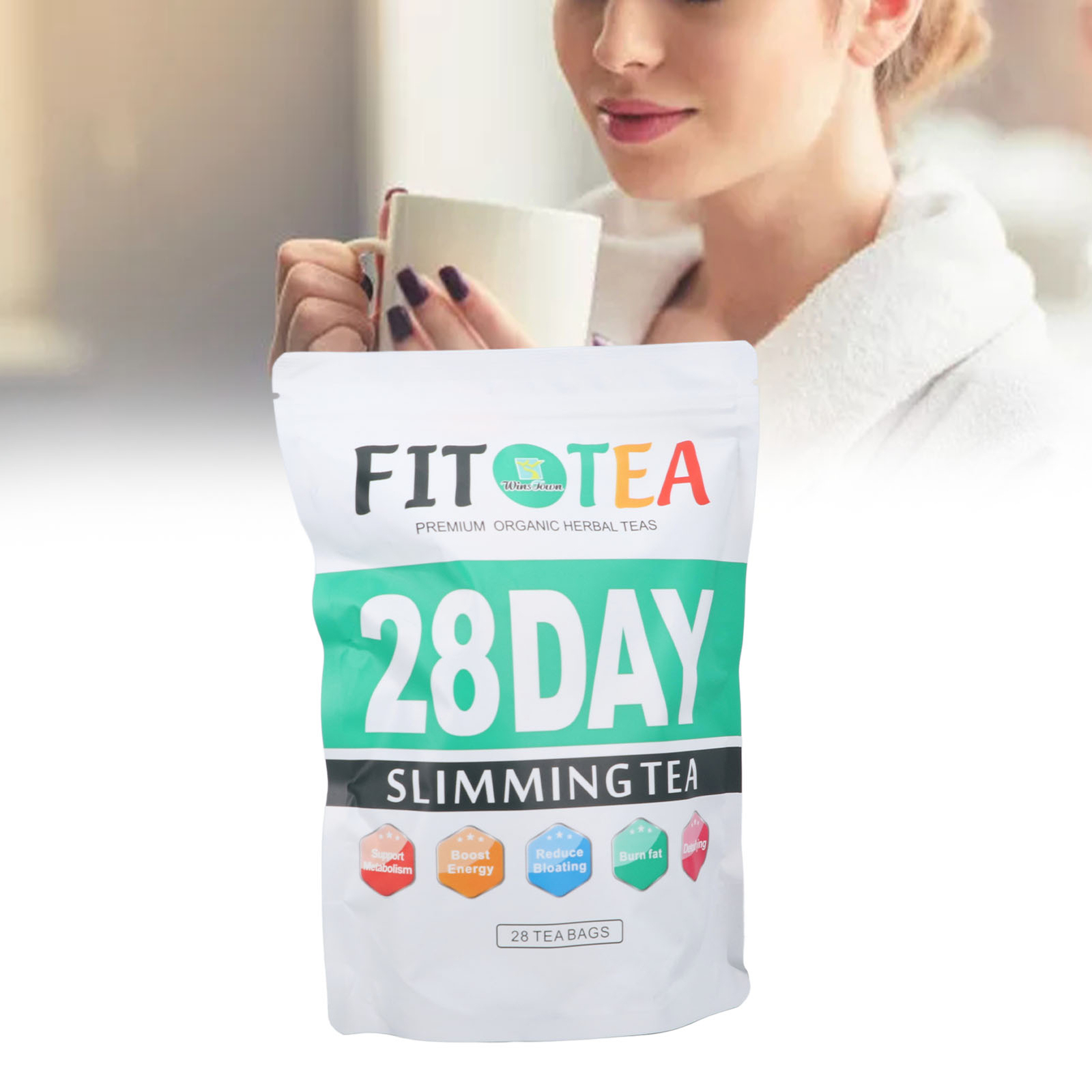 28 Day Herbal Green Tea Individually Packaged Professional Grinding Process Tea