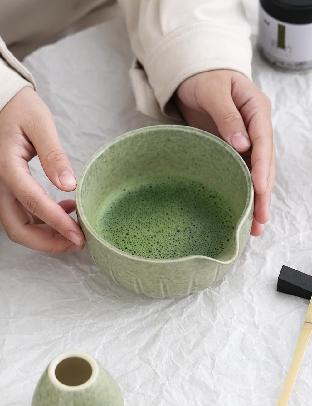Matcha Set – Match Bowl and Whisk, 15 OZ, Matcha Scoop | Matcha Whisk Stand (Cha