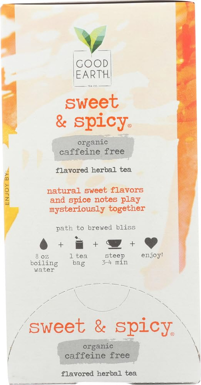 Good Earth Teas Organic Sweet and Spicy Caffeine Free Herbal ,18 Count (Pack of