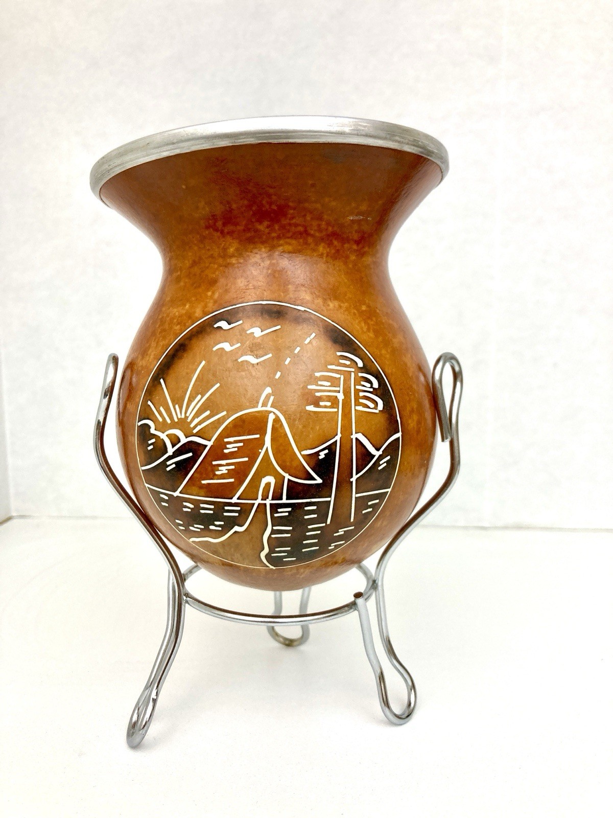 New Yerba Mate Drinking Gourd with Stand