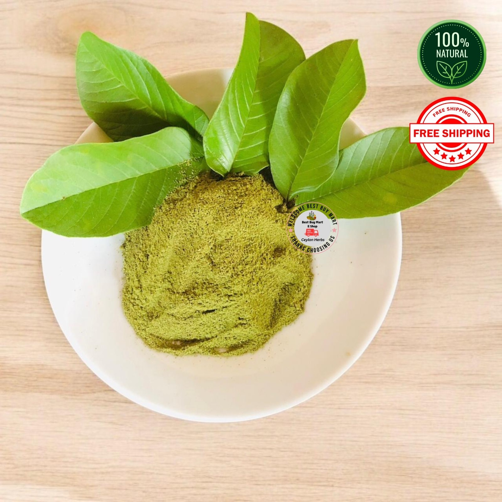 100% Organic Guava Leaves Powder – Premium Natural Ceylon Guava Leaf Hair loss