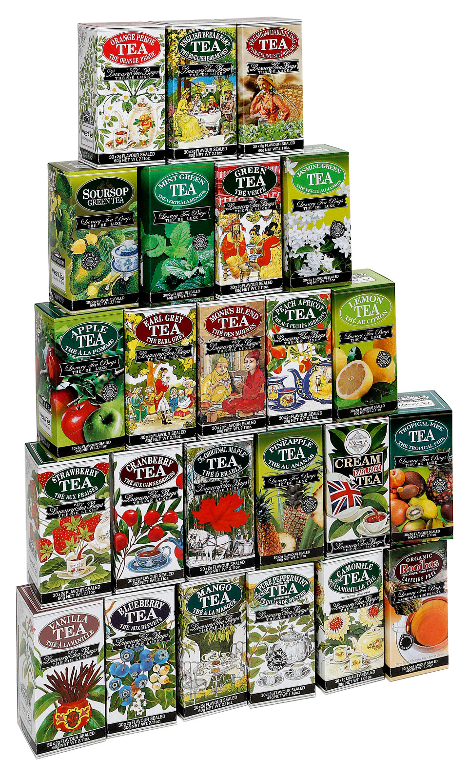 Mlesna pure Ceylon Tea 30 Tea Bags 04 packs, Individually foil wrap 120 sachets