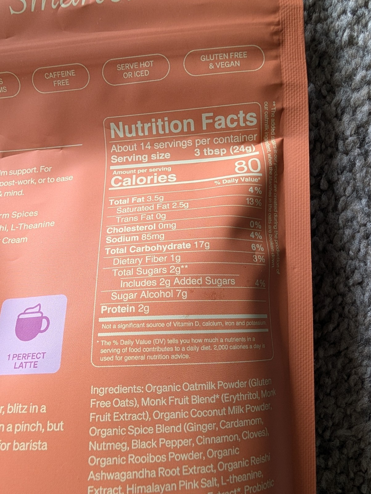 Clevr Chai SuperLatte – Instant Oat Milk Latte with Probiotics – 12 oz
