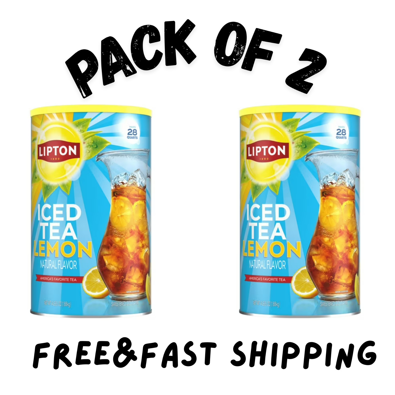 (2 PK) Lipton Lemon Iced Tea Mix, 28 Quarts