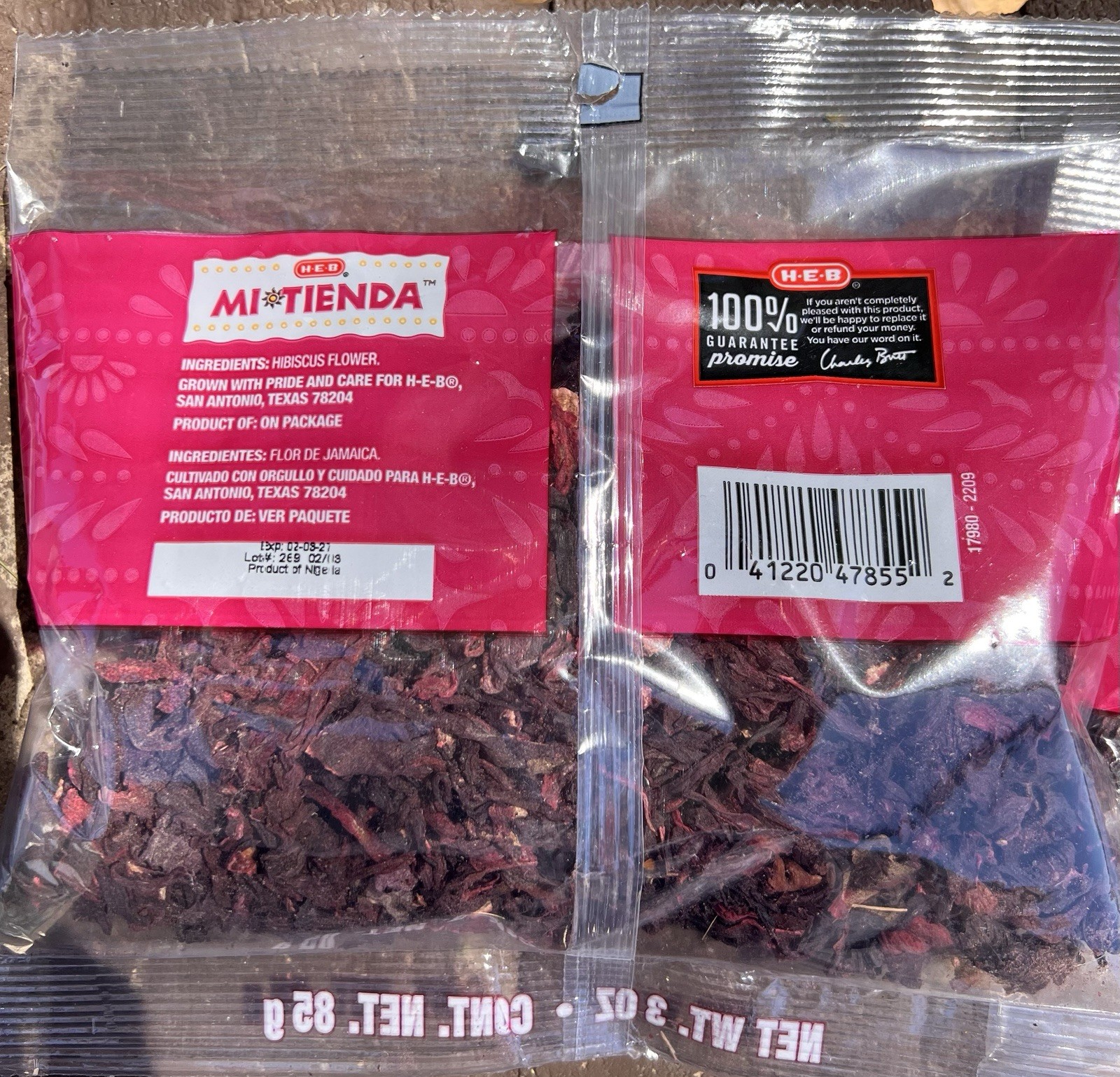 HEB Flor De Jamaica Hibiscus Flower dried Ready To Use 1 Bag 3oz