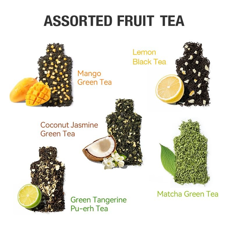 FUNTEA Cold Brew Fruit Tea Bags Caffeine Free Herbal Tea 10 Count
