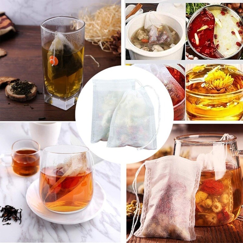 10-5000X Disposable Tea Bag Drawstring Flip Empty Teabags Herb Loose Tea Filters