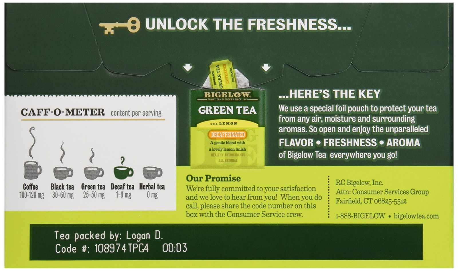 Green Tea with Lemon, Decaf, 20 ct