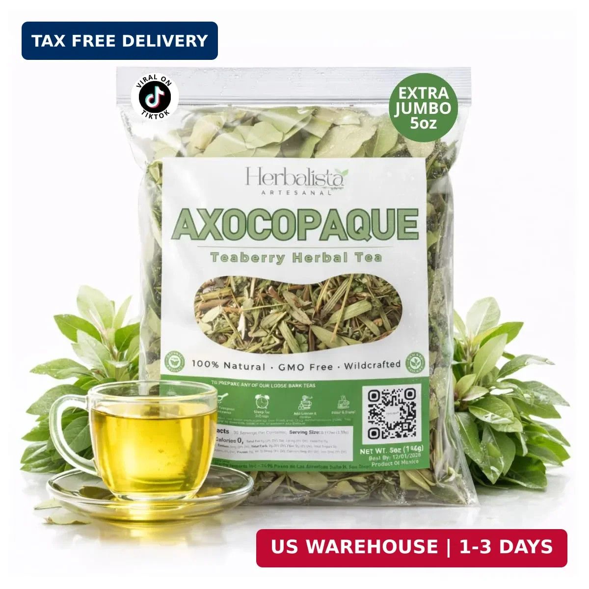 NEW Viral Axocopaque Tea 5oz (141g) – Better Value! | Tearberry Herbal Tea – 40+