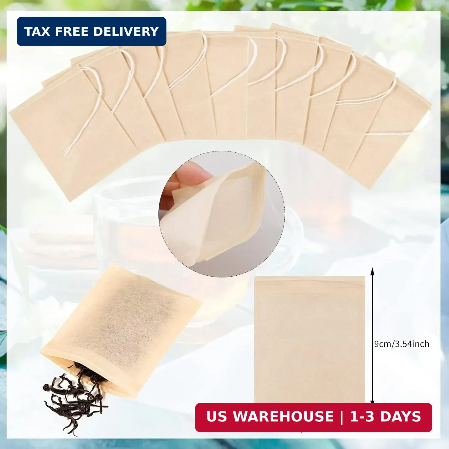 Empty Tea Bags – 300 Pcs Disposable Drawstring Unbleached Filter Bags for Loose