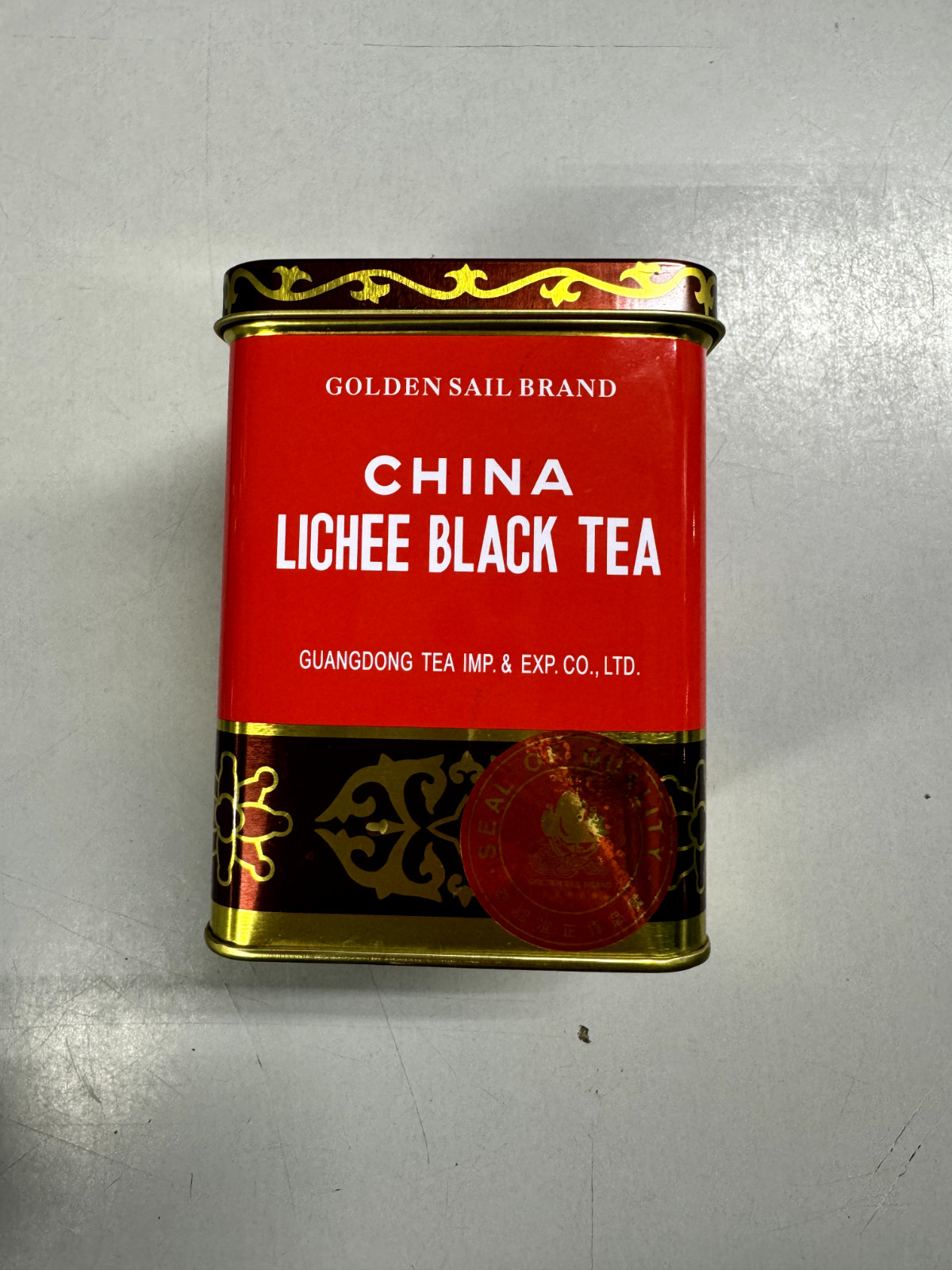 Golden Sail Chinese Loose Leaf Tea – Lichee Black Tea – **EMPTY TIN ONLY**