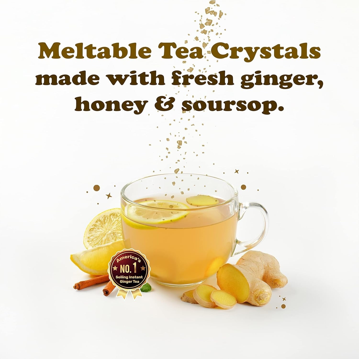 Pocas Honey Ginger Instant Tea Powder, Soursop Flavor, Real Ginger Extract & Hon
