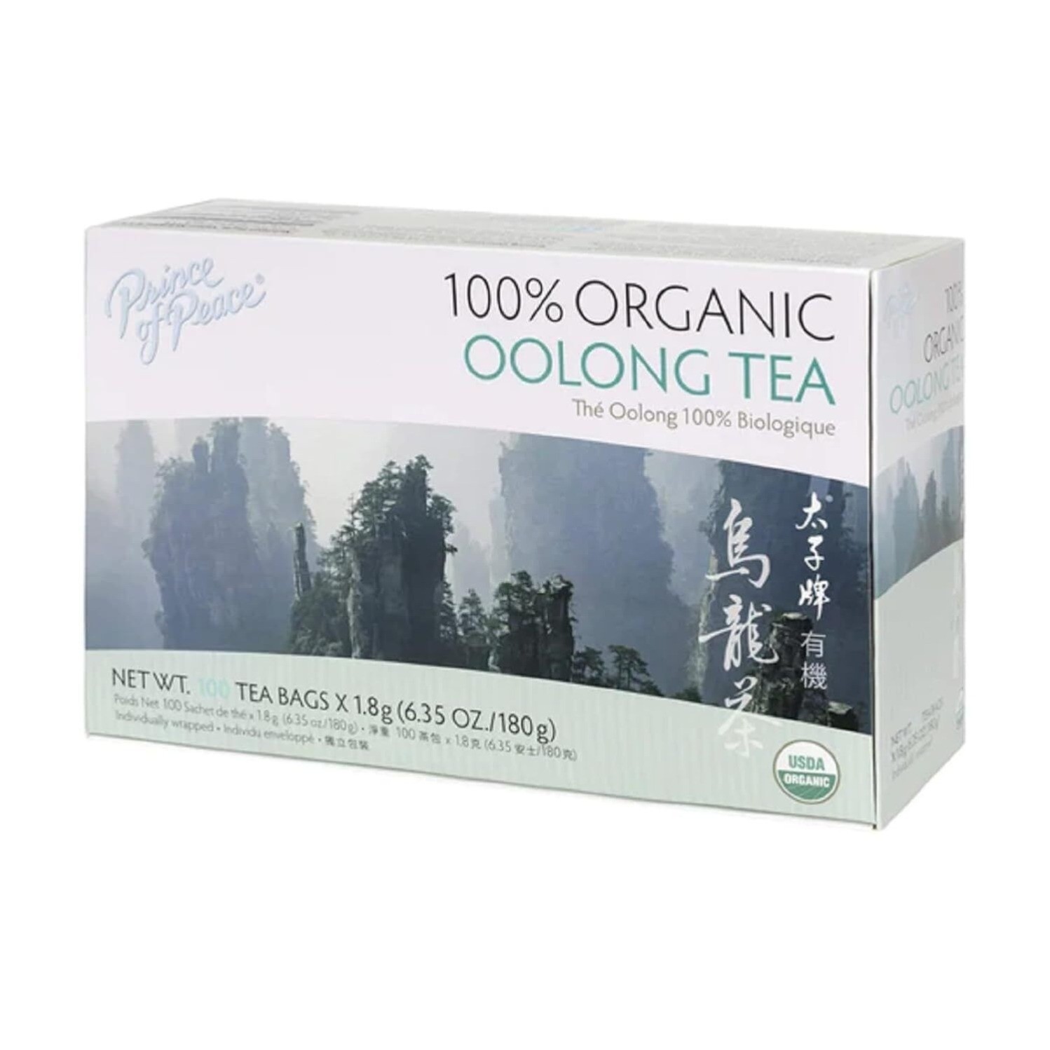 Organic Oolong Tea, 100 Tea Bags Each Box -Prince of Peace