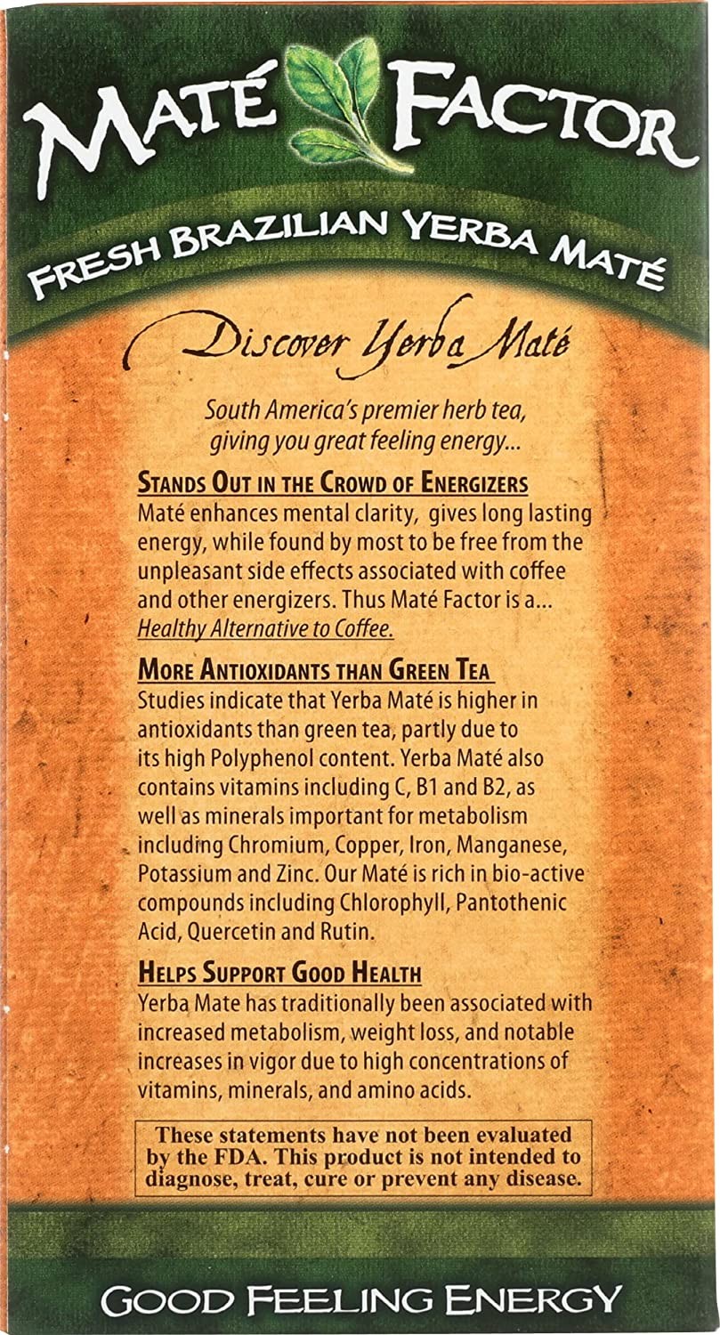 The Mate Factor Organic Yerba Mate Tea Chai 20 Tea Bags