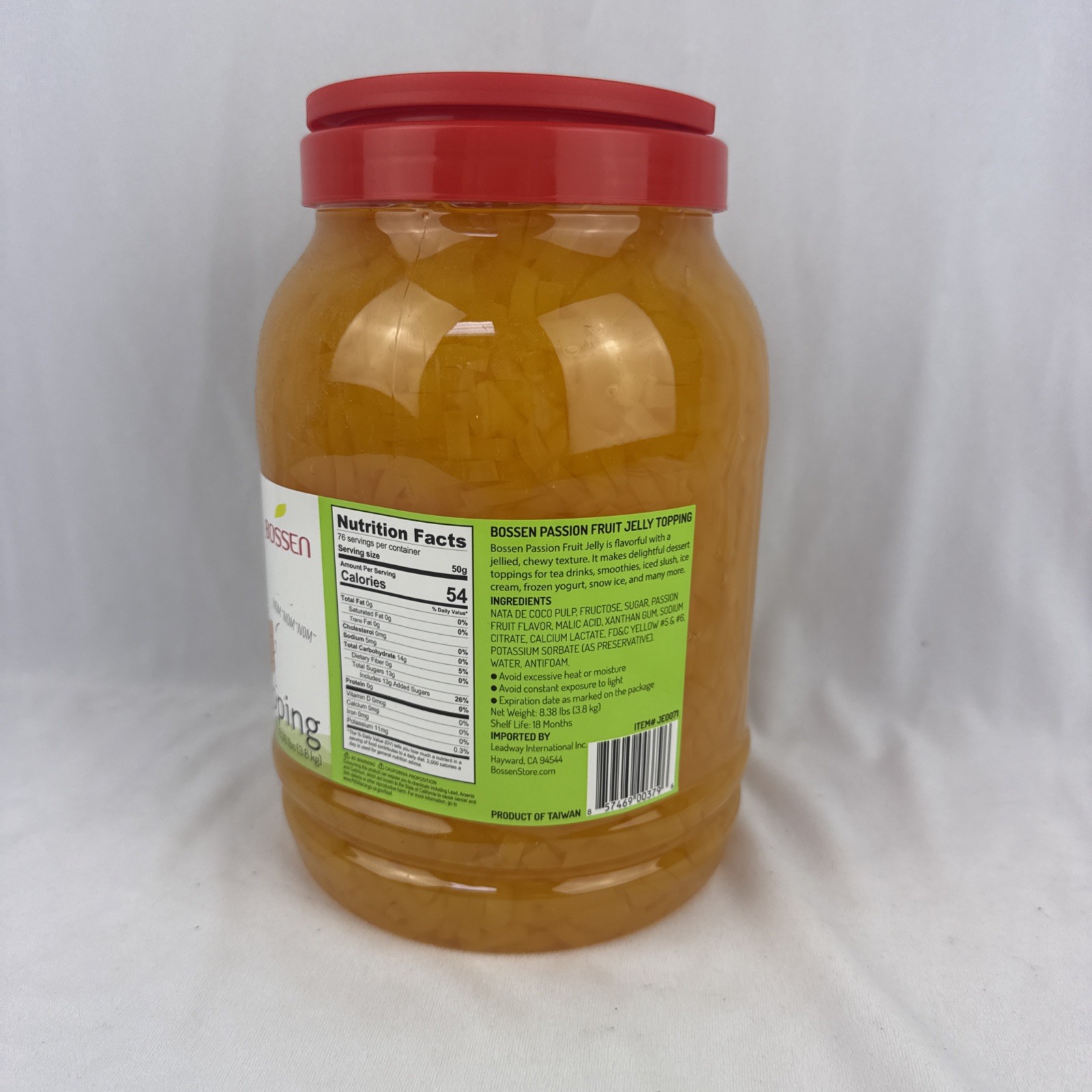 Bossen Passion Fruit Jelly Topping JE0071 8.38 lb Tub Boba Tea