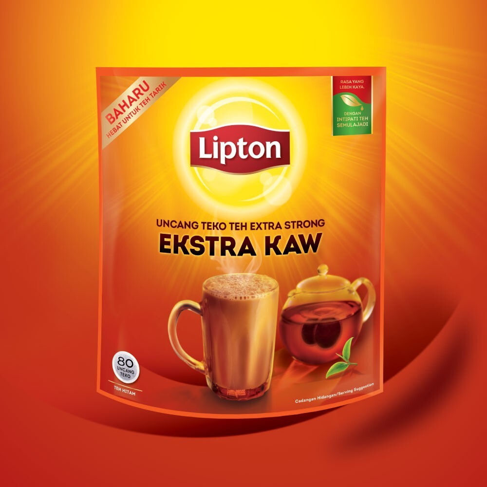 Extra Tea Lipton Strong Yellow Label 80 Potbags Natural Bags Black Pack