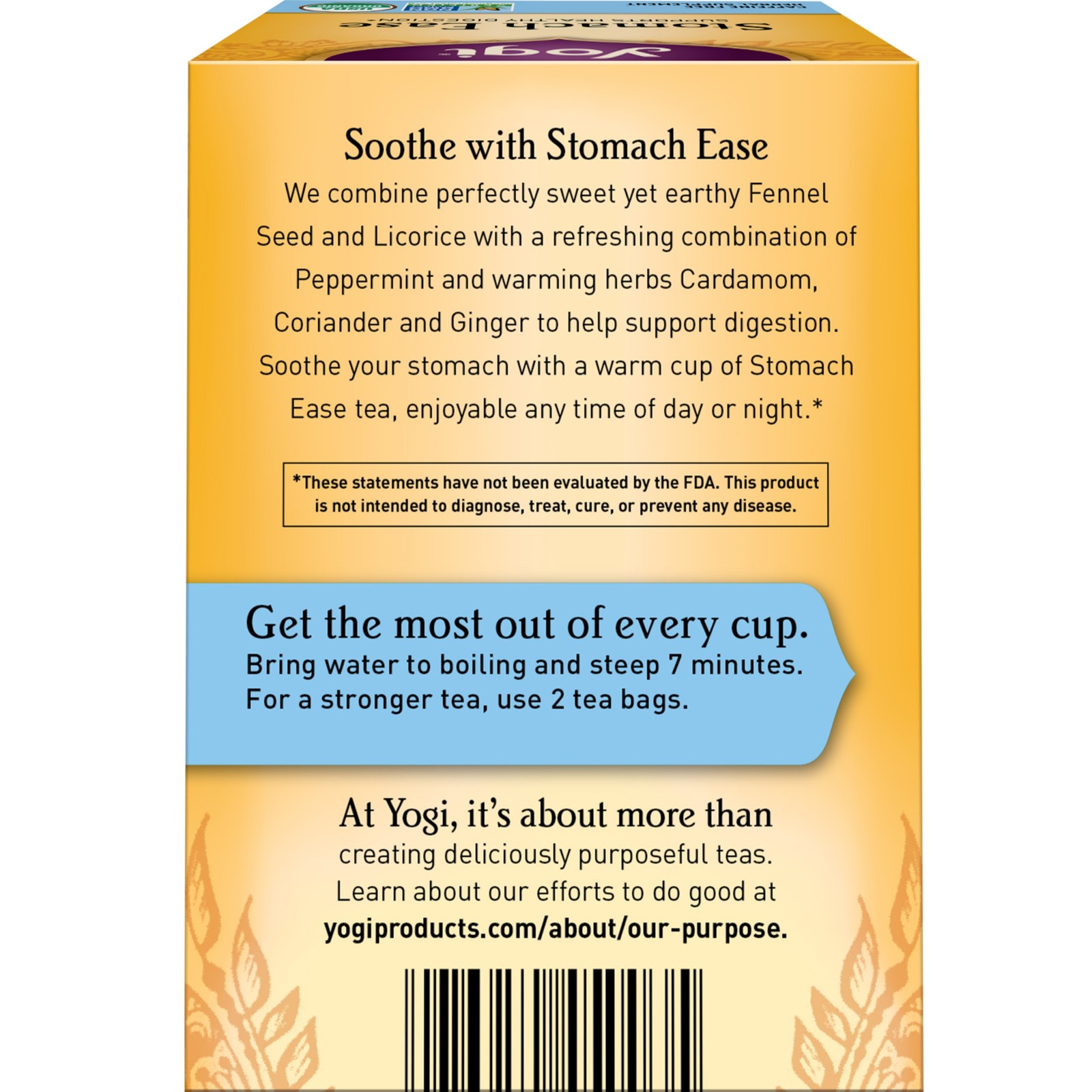 Yogi Tea – Stomach Ease (4 Pack) Caffeine Free – 64 Organic Herbal Tea Bags