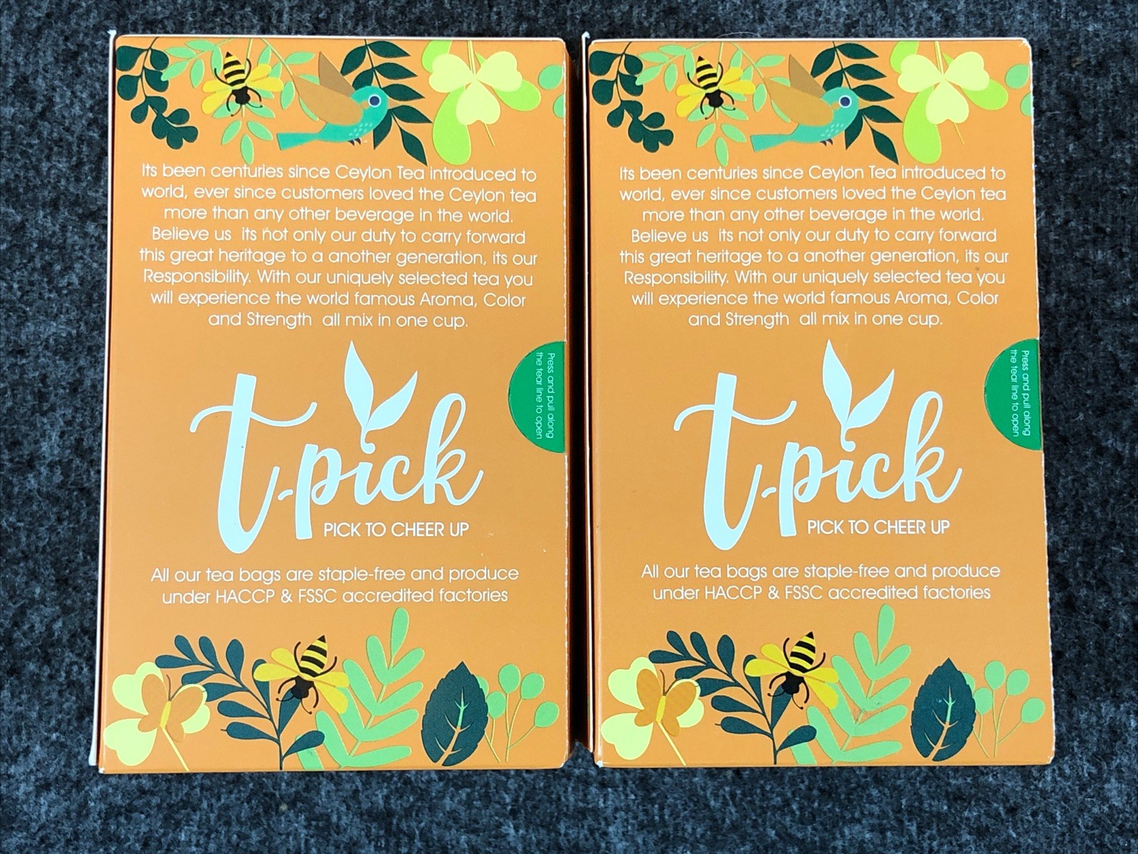 2 PACK t-PICK BLACK TEA MANGO Ceylon Tea 20 Bags Per Box , 40 Tea Bags Total