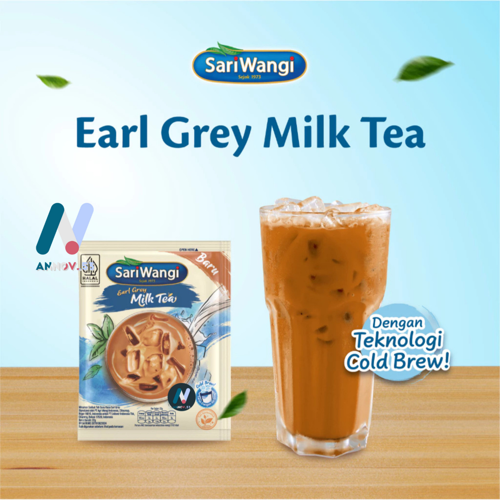 SARIWANGI Matcha Latte Earl Grey Milk Green Tea Drink Super Food Mood Booster