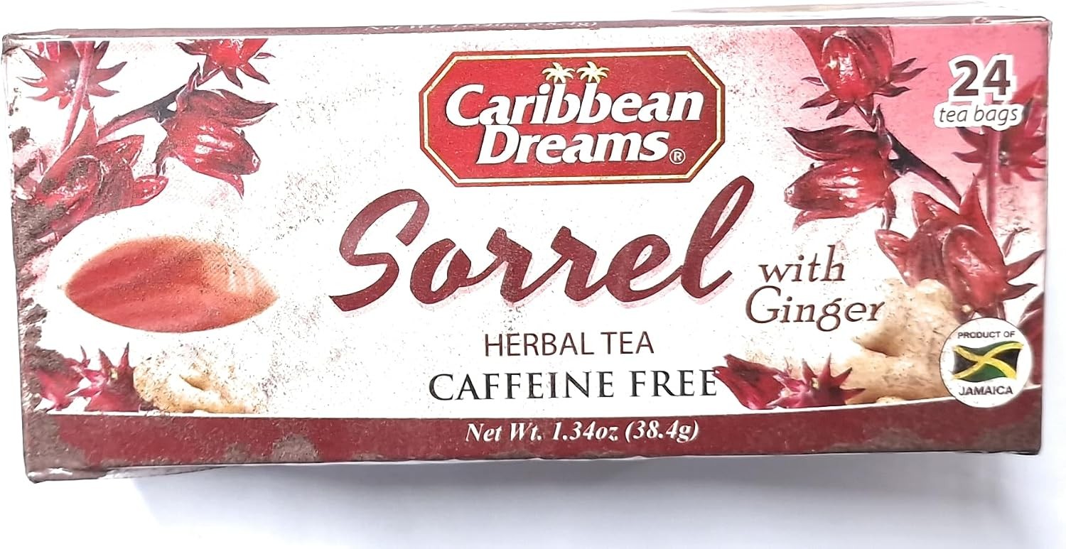 Sorrel & Ginger Tea, 24 Tea Bags, All Natural, Caffeine Free, Herbal Tea, White,